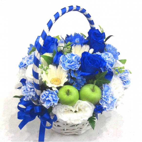 《Flower arrangement》Blue Ribbon Basket  