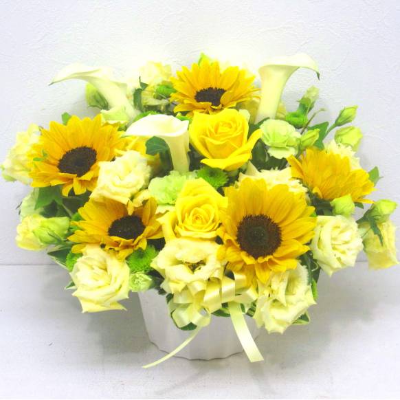花キューピット加盟店 店舗名：花樹園
フラワーギフト商品番号：901999
商品名：《Flower arrangement》Lemon Yellow