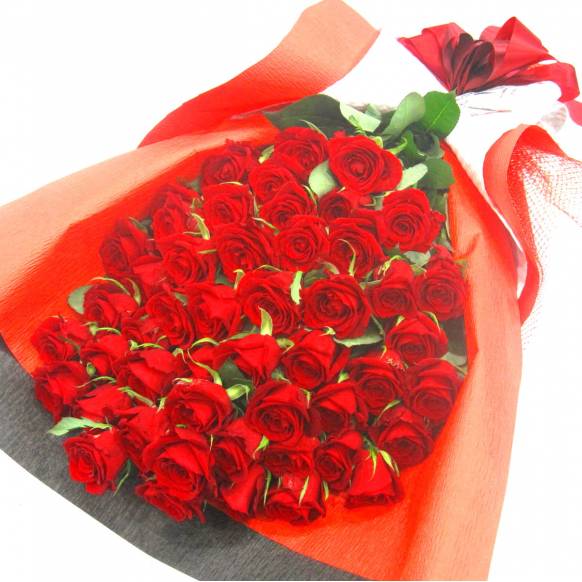 花キューピット加盟店 店舗名：花樹園
フラワーギフト商品番号：902112
商品名：《Bouquet》Premium Red Rose 50