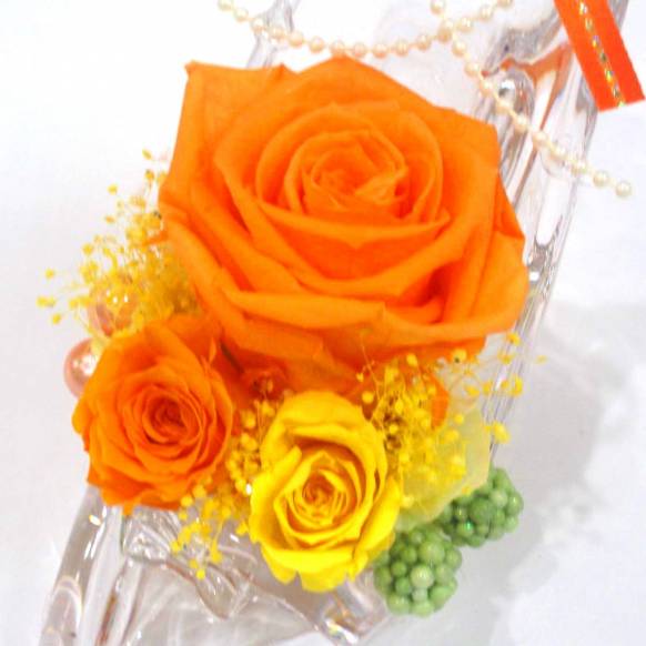 《Preserved Flower》Acrylic High heels Orange