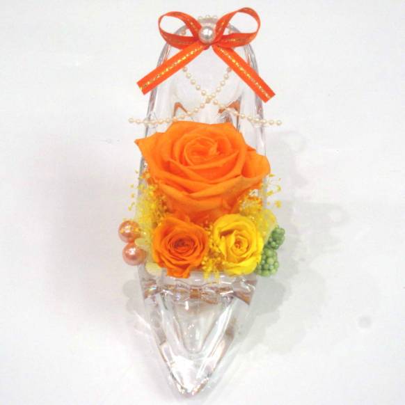 《Preserved Flower》Acrylic High heels Orange