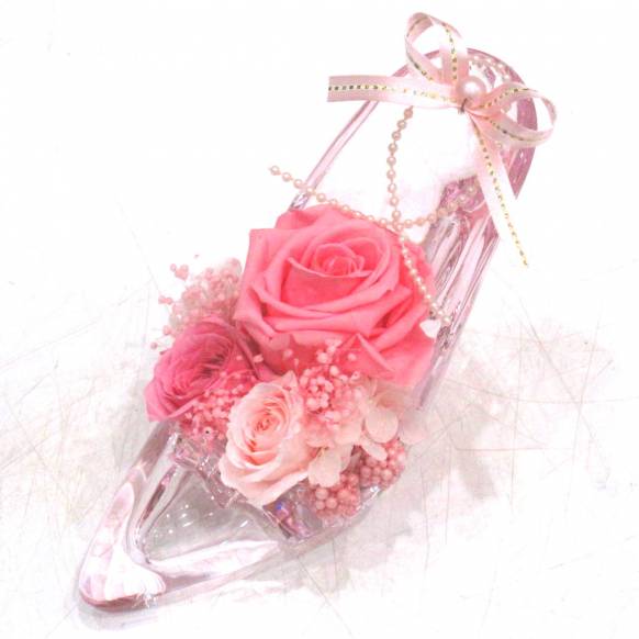 花キューピット加盟店 店舗名：花樹園
フラワーギフト商品番号：902245
商品名：《Preserved Flower》Acrylic High heels Sugar Pink