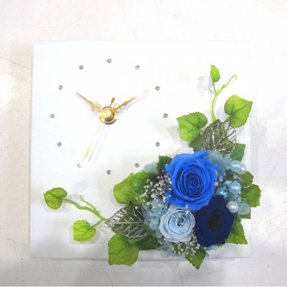 《Preserved Flower》Picture Clock Frame(Blue) 