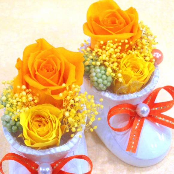 《Preserved Flower》Baby Shoes(Orange)