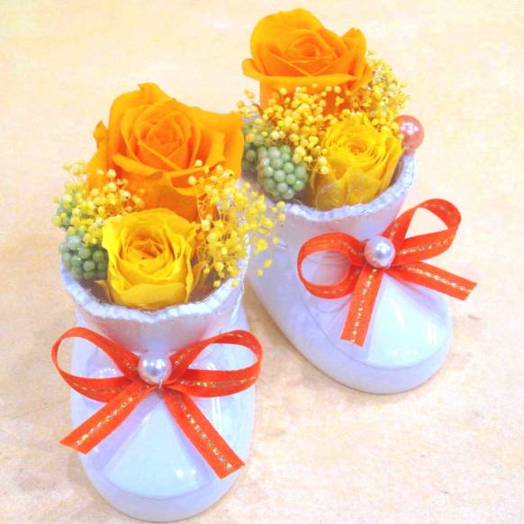 《Preserved Flower》Baby Shoes(Orange)